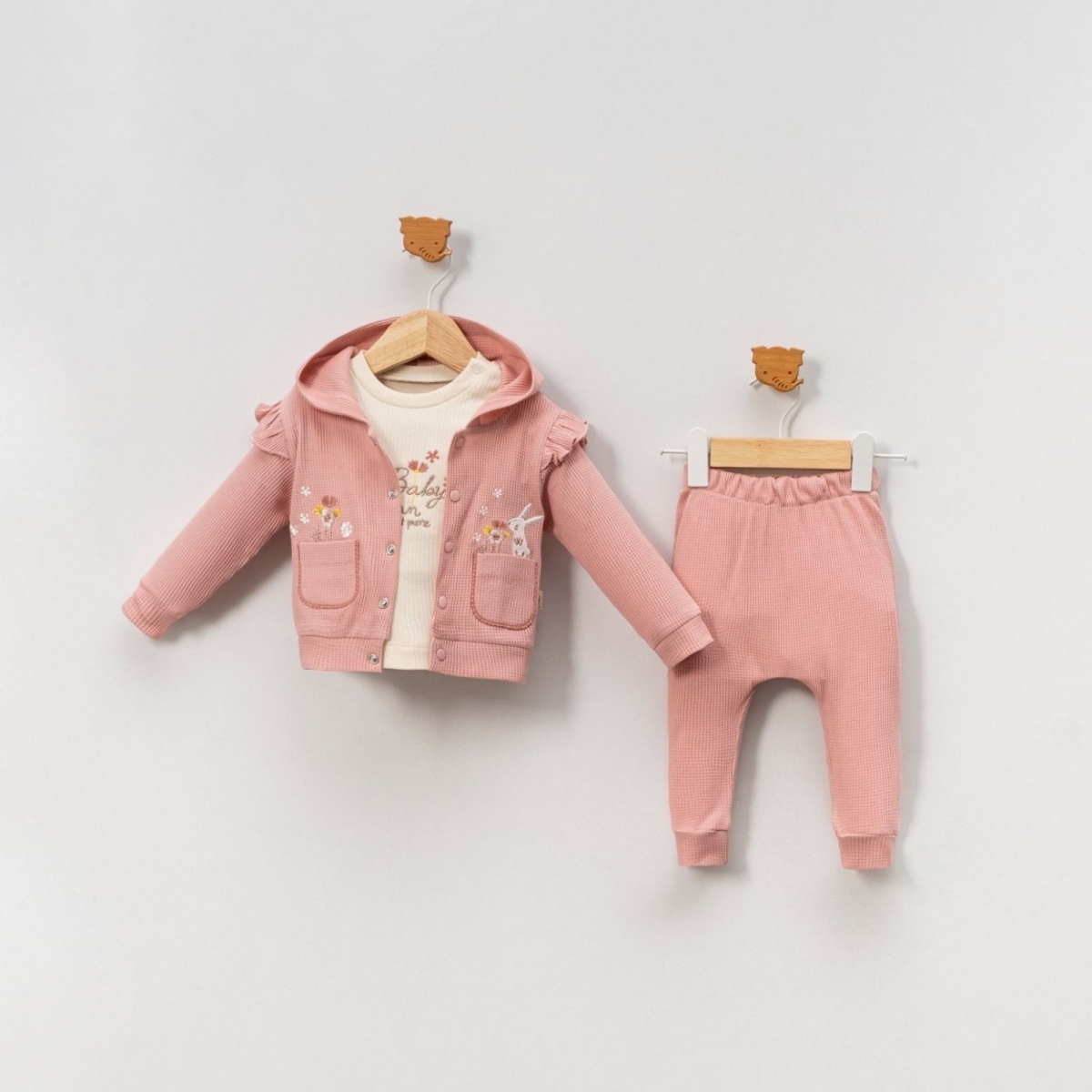 KIZ 9/24 AY CEPLİ WAFFLE 3’LÜ TAKIM