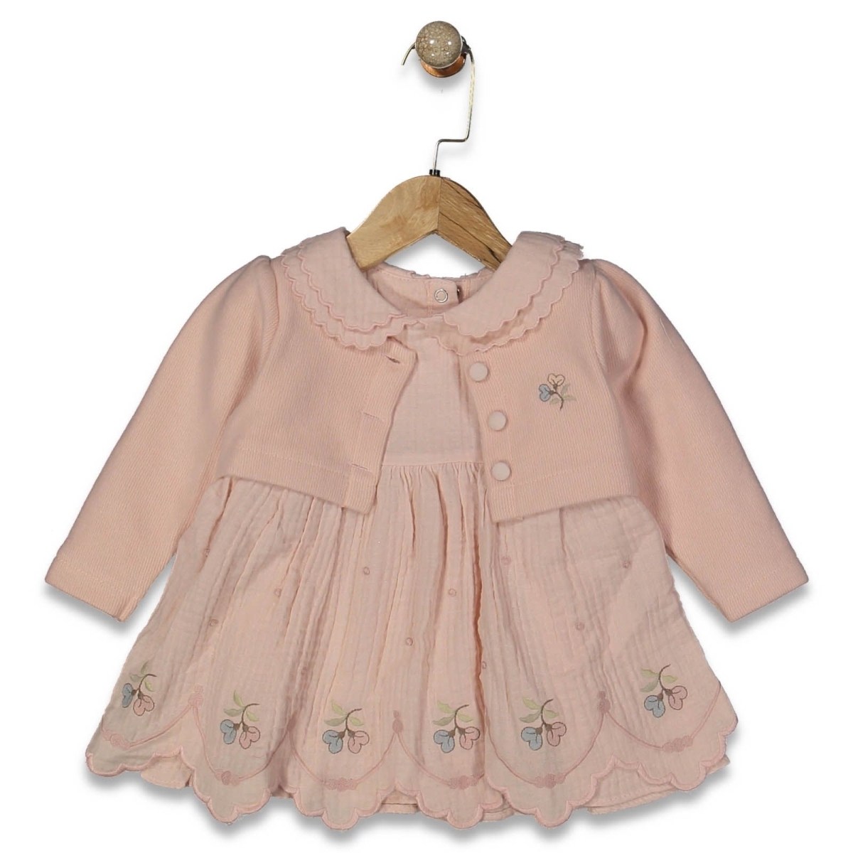 KIZ 9/24 AY ÇİÇEK BASKILI YELEKİ ELBİSE