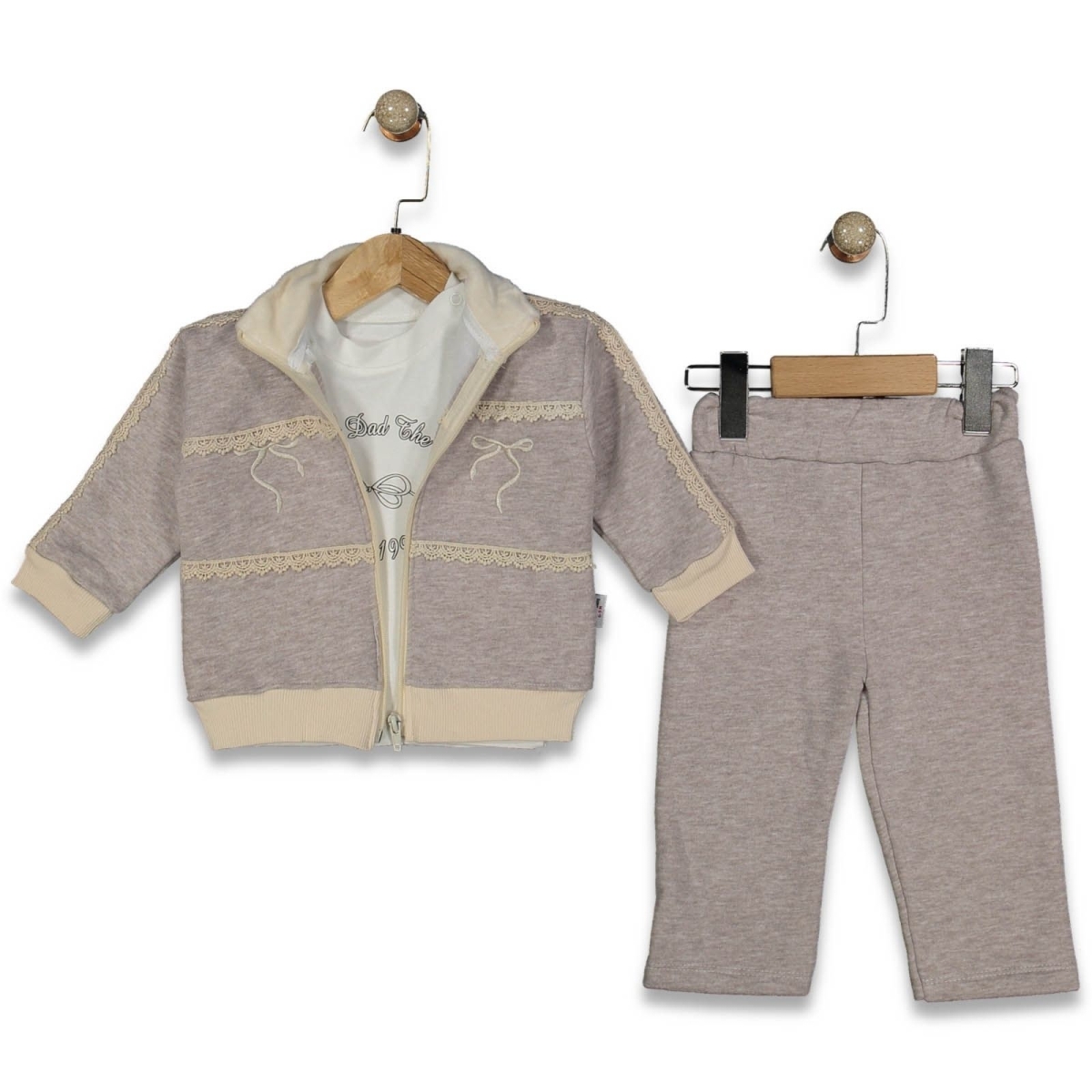 KIZ 9/24 AY ÇİFT ŞERİT ŞARDONLU 3LÜ TAKIM