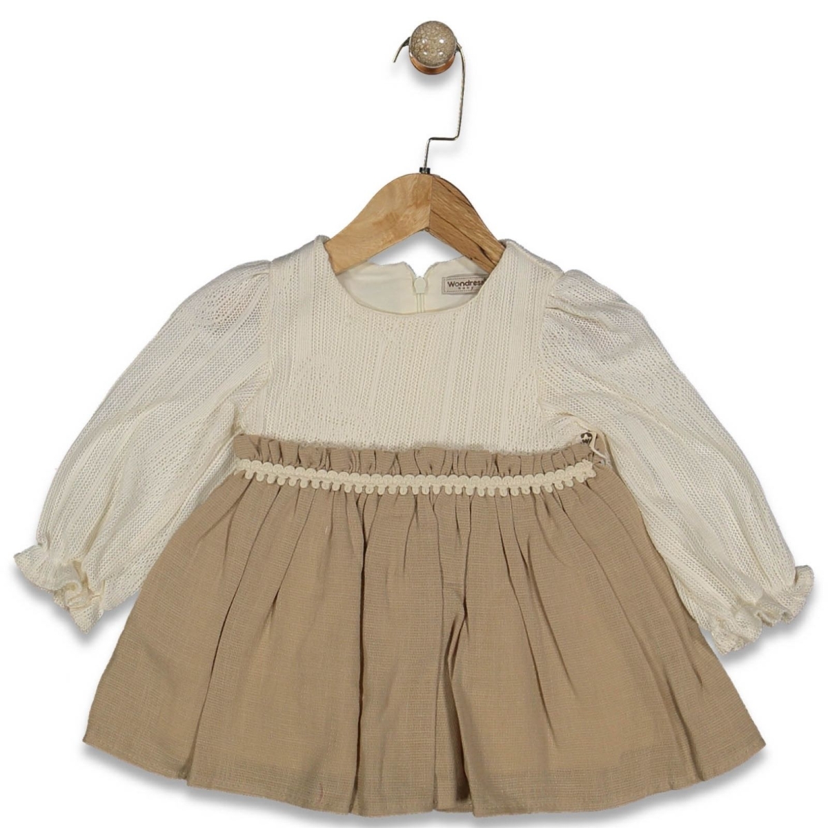 KIZ 9/24 AY ÇİZGİLİ DAMLA ELBİSE