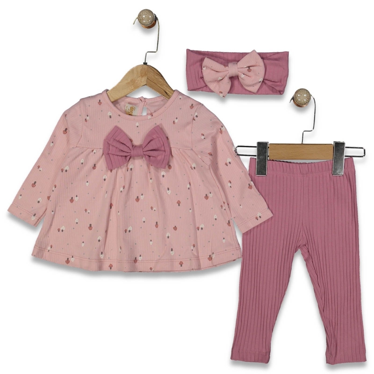 KIZ 9/24 AY DESENLİ BANDANALI KIZ TAKIM