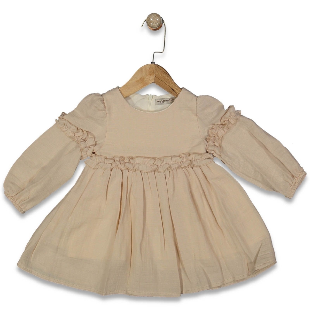 KIZ 9/24 AY FIRFIRLI MÜSLİN ELBİSE