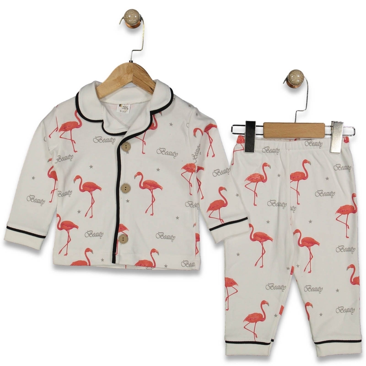 KIZ 9/24 AY FLAMİNGO BASKILI PİJAMA TAKIM