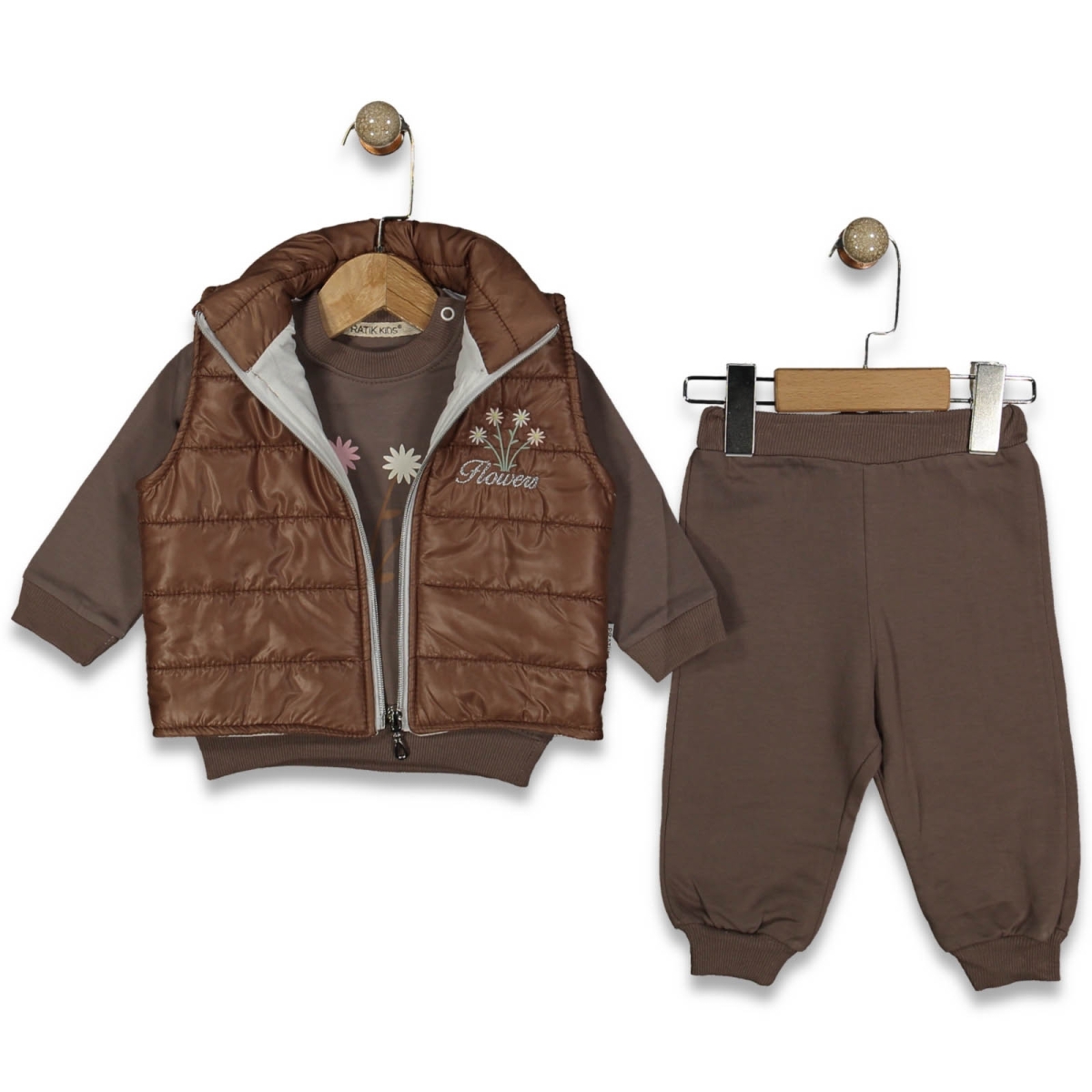 KIZ 9/24 AY FLOWERS YELEKLİ AYLIK TAKIM