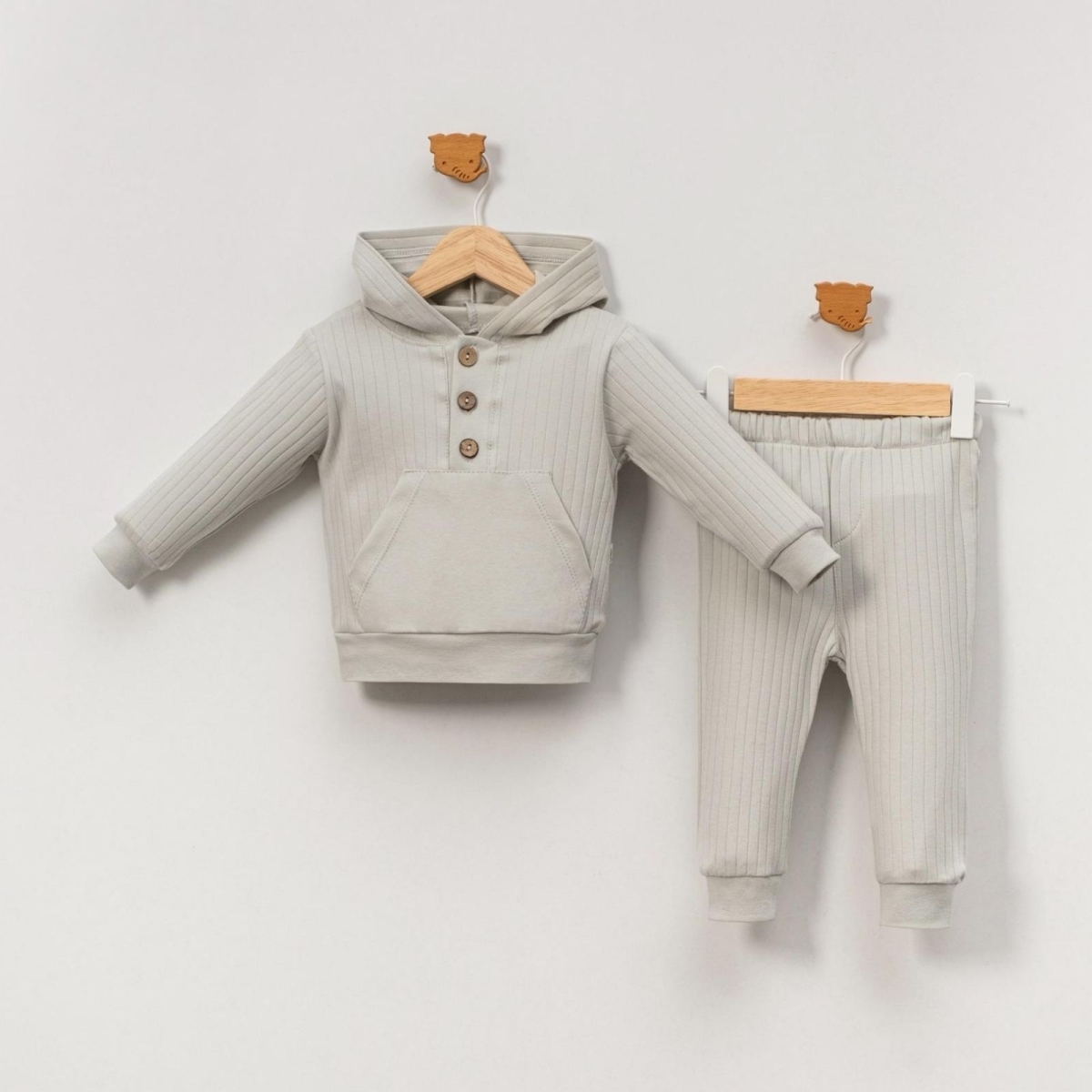 KIZ 9/24 AY GENİŞ RAPORLU KAPÜŞONLU 2’Lİ KIZ TAKIM