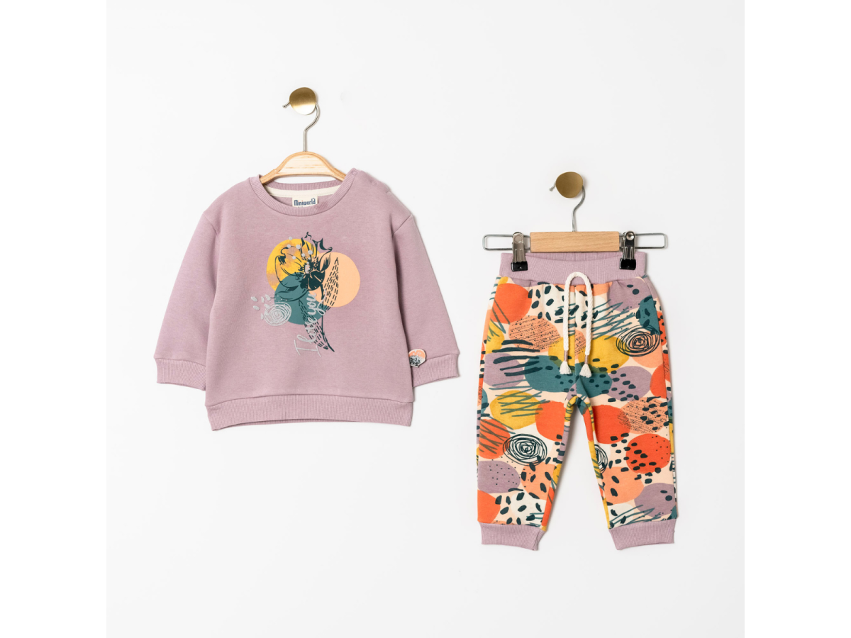 KIZ 9/24 AY GEOMETRİC PATTERNS ŞARDONLU 3İP TAKIM