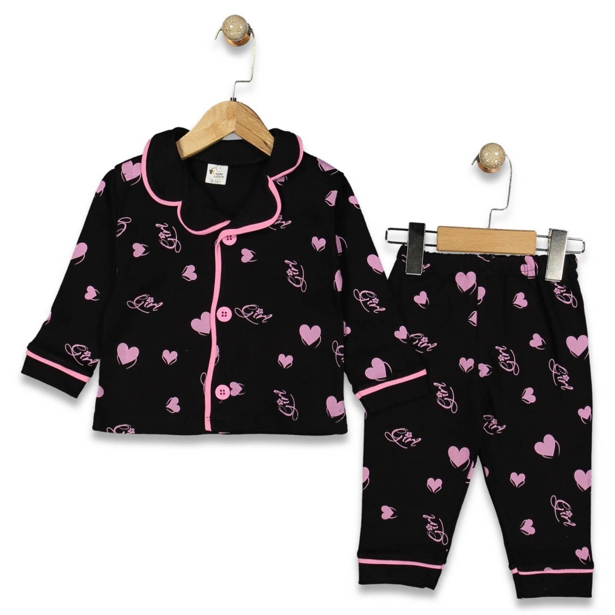 KIZ 9/24 AY GÖLGELİ KAPLİ PİJAMA TAKIM