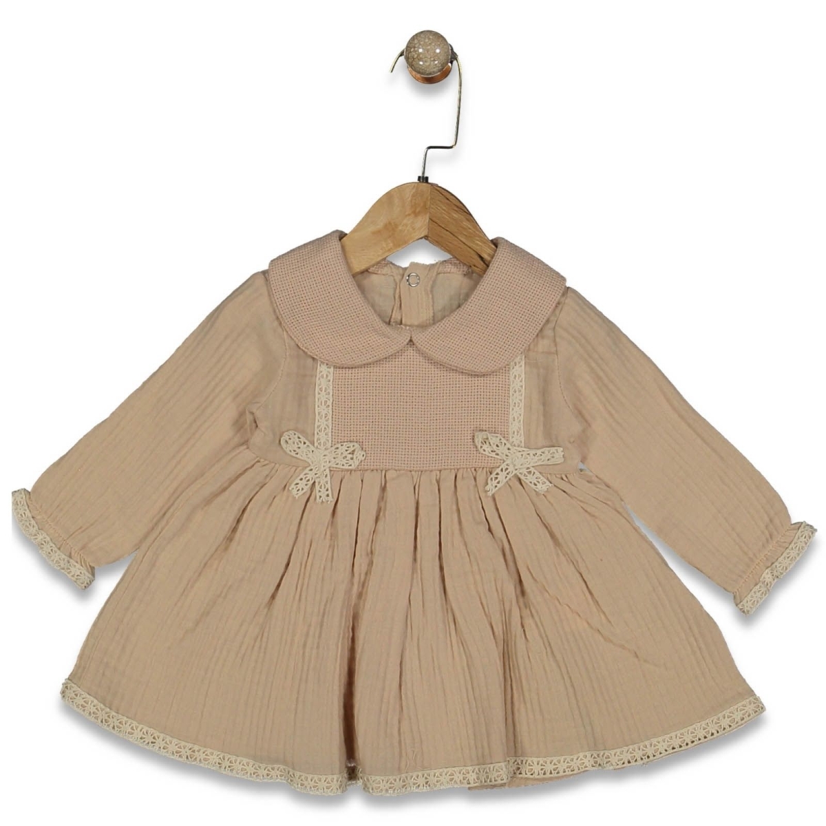 KIZ 9/24 AY HASIR YAKA ELBİSE