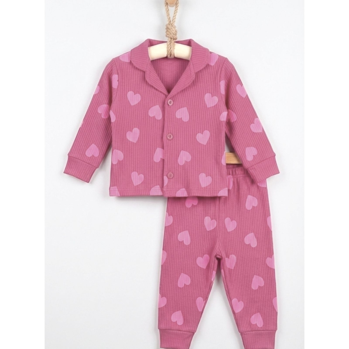 KIZ 9/24 AY KALP BASKILI AYLIK PİJAMA TAKIM