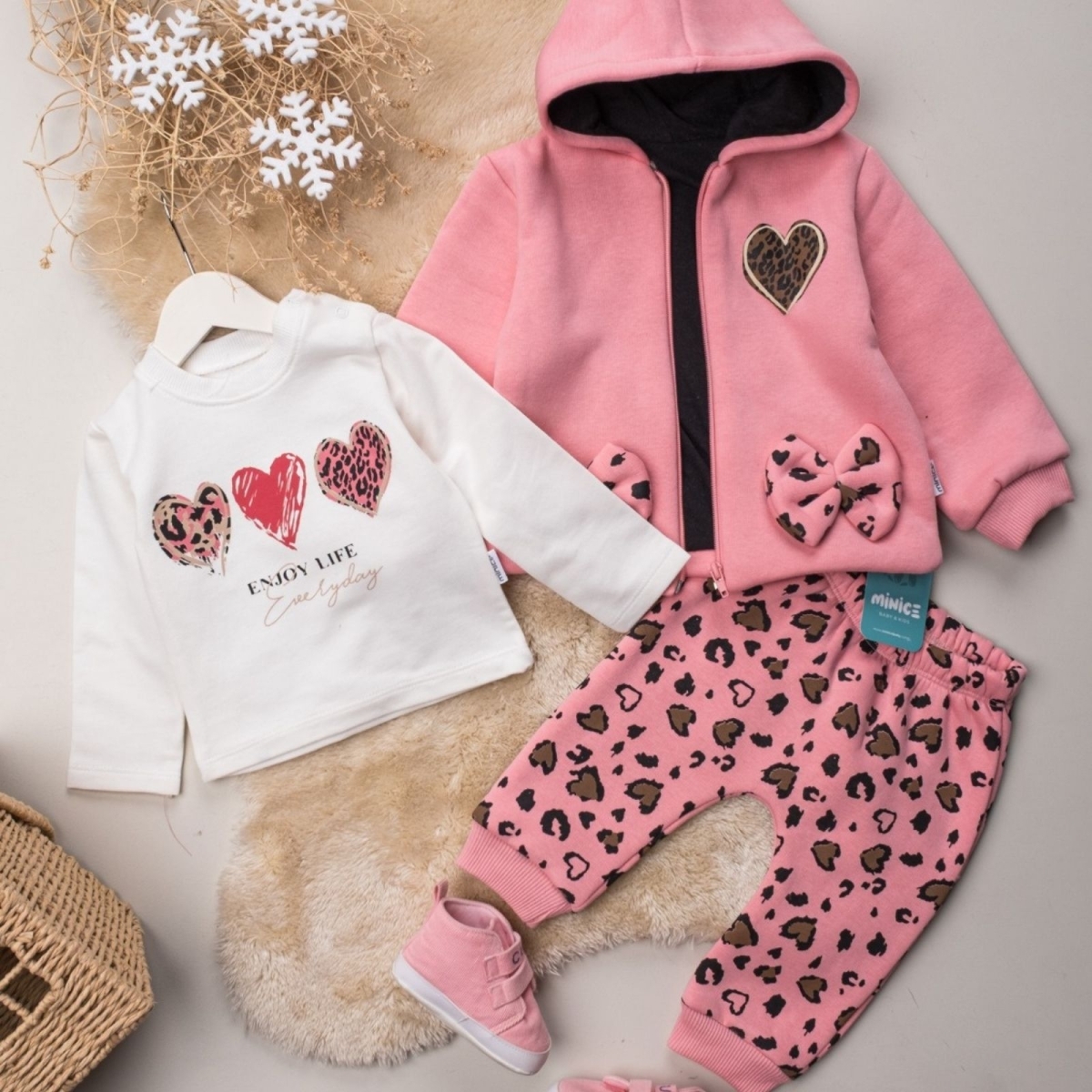 KIZ 9/24 AY KALP BASKILI KIŞLIK TAKIM