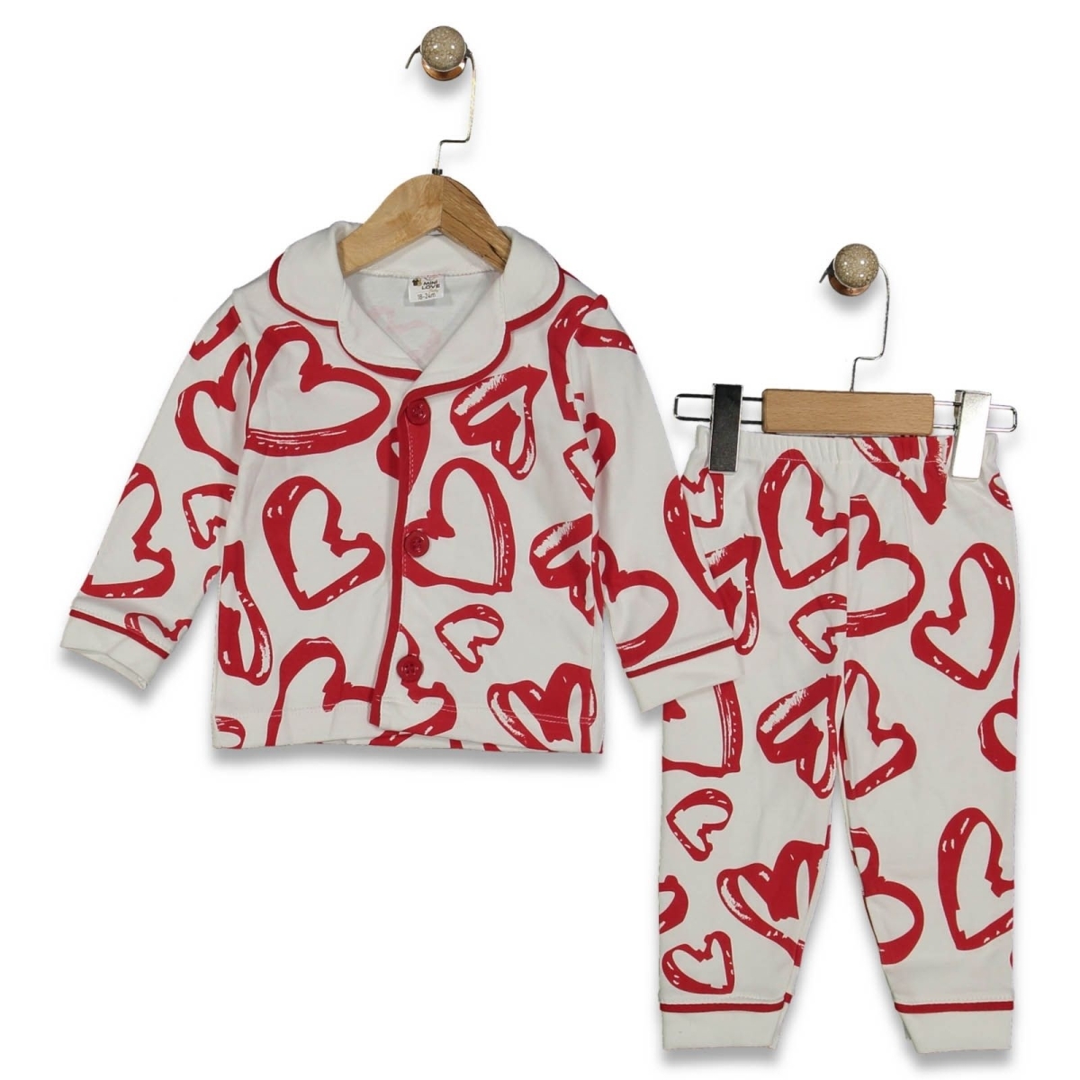 KIZ 9/24 AY KALP BASKILI PİJAMA TAKIM