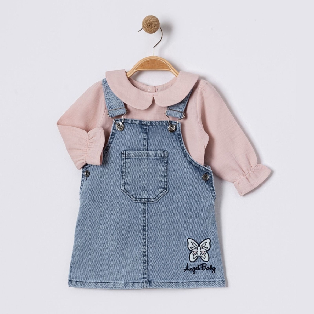 KIZ 9/24 AY KELEBEK NAKIŞLI GÖMLEKLİ JİLE