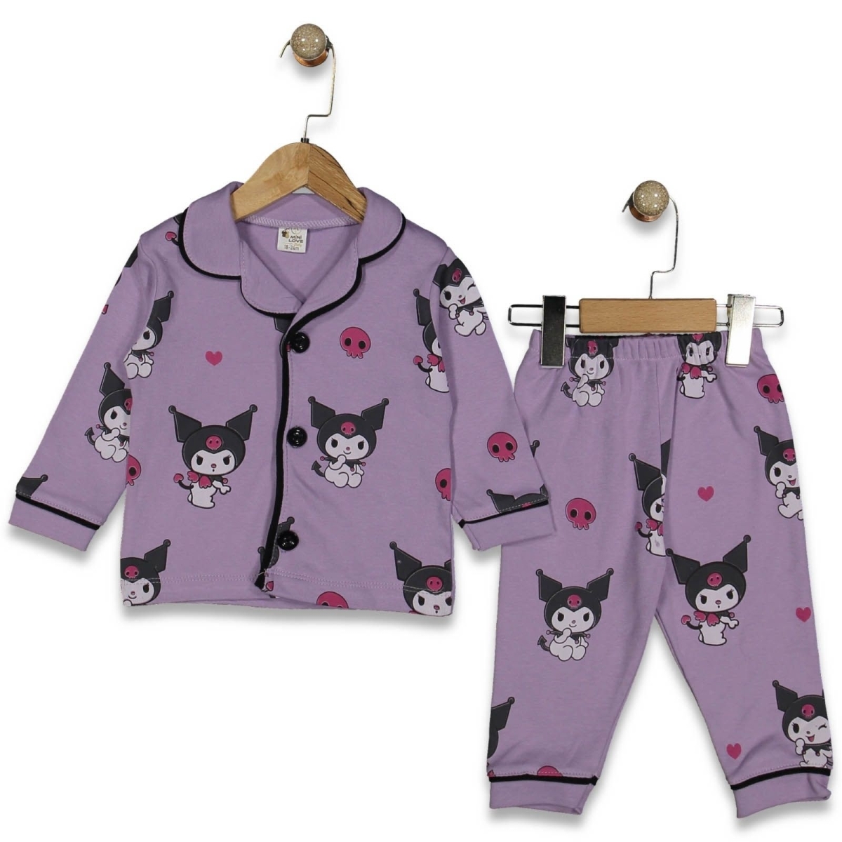 KIZ 9/24 AY KUROMİ BASKILI PİJAMA TAKIM