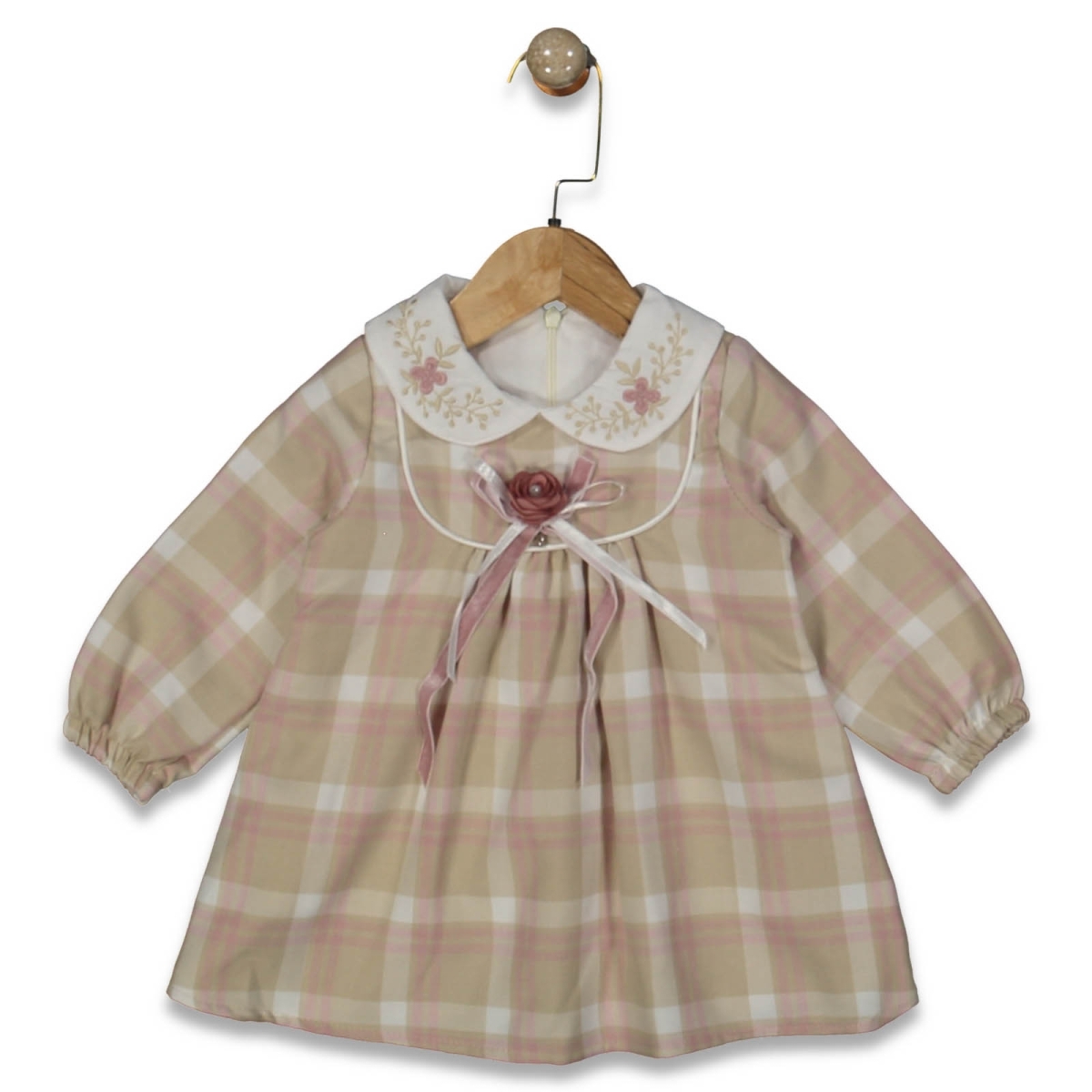 KIZ 9/24 AY SOFT EKOSE NAKIS YAKALI ELBISE