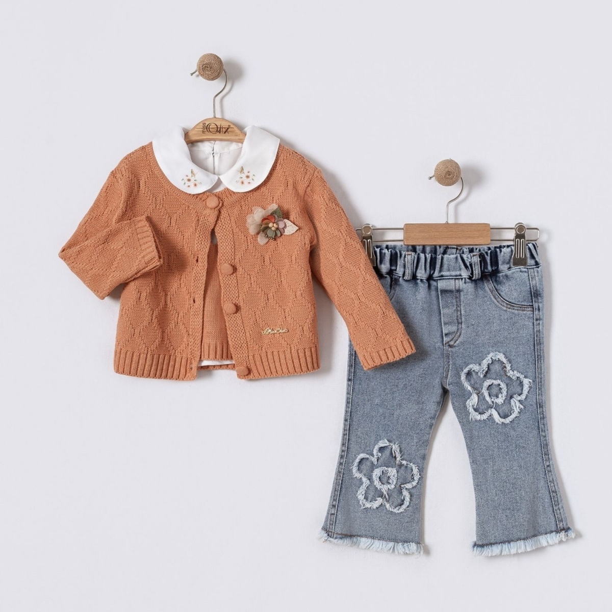 KIZ 9/24 AY YAKA BASKILI TUNİK TRİKO SÜETERLİ TAKI