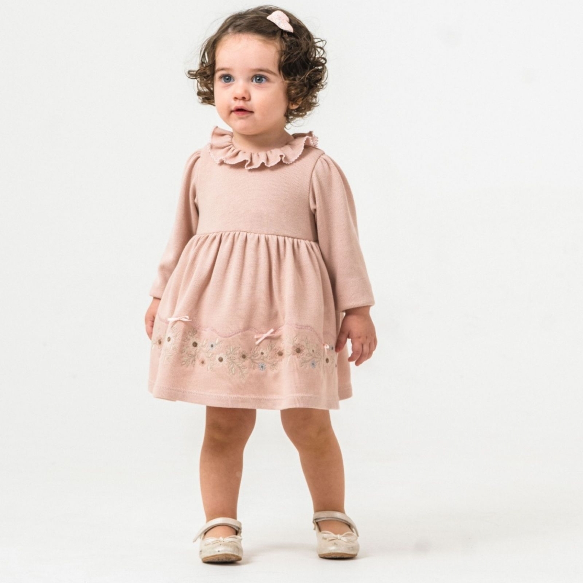 KIZ 9/24 AY YAKA FIRFIRLI ÇOCUK ELBİSE