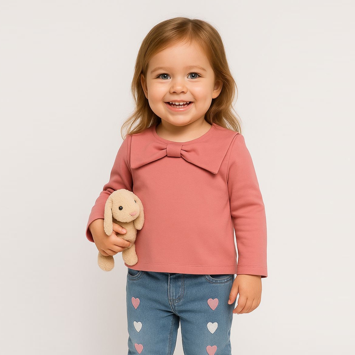 KIZ ÇOCUK 1-4 YAŞ FİYONK YAKALI SWEAT