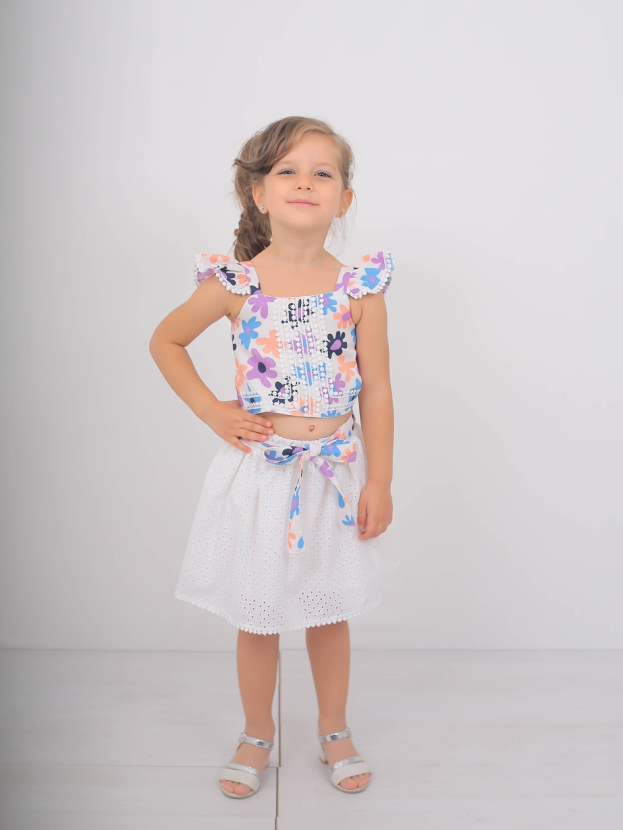 KIZ ÇOCUK TÜY DESENLİ KROP TAKIM