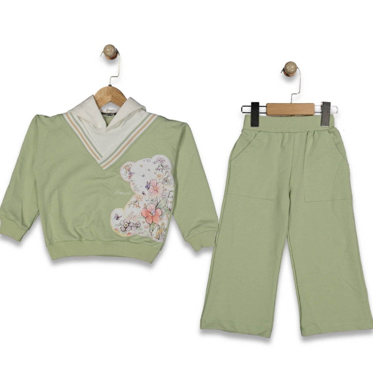 MELİNDA 240-KIZ 3/7 YAŞ AYICIK BASKI İKİ İP EŞOFMAN TAK