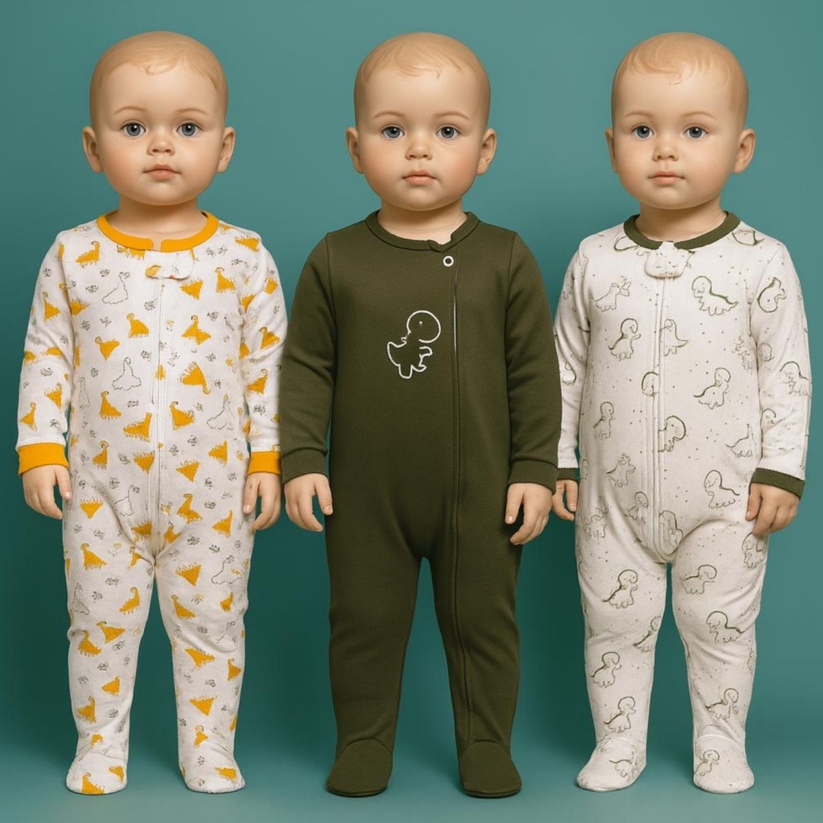 MIDIRIK 857-ERKEK 3/9 AY PATİKLİ DİNO TULUM