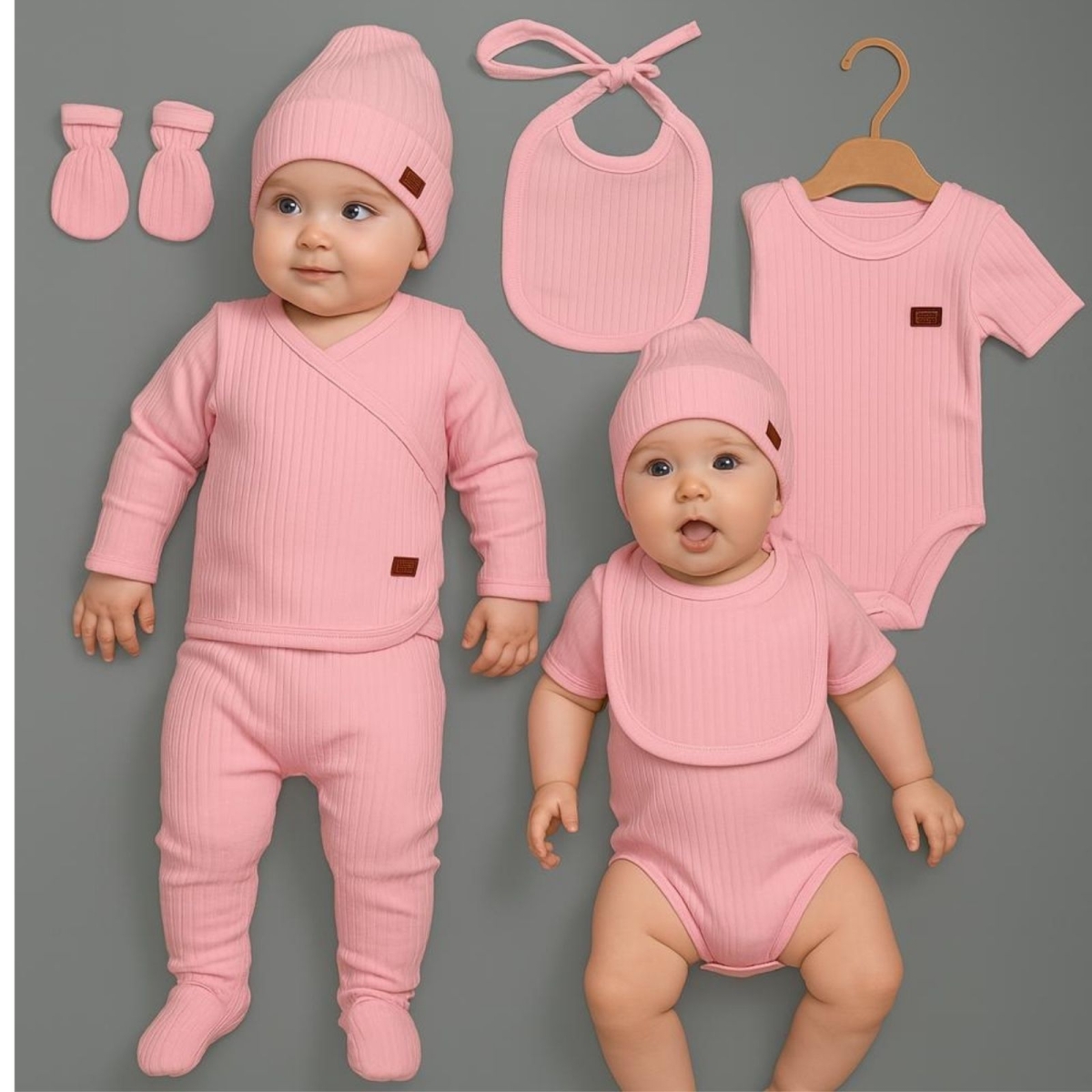 MİNİ NANA BABY 20127-UNISEX 3/3 AY 7Lİ SET HASTANE ÇIKIŞ