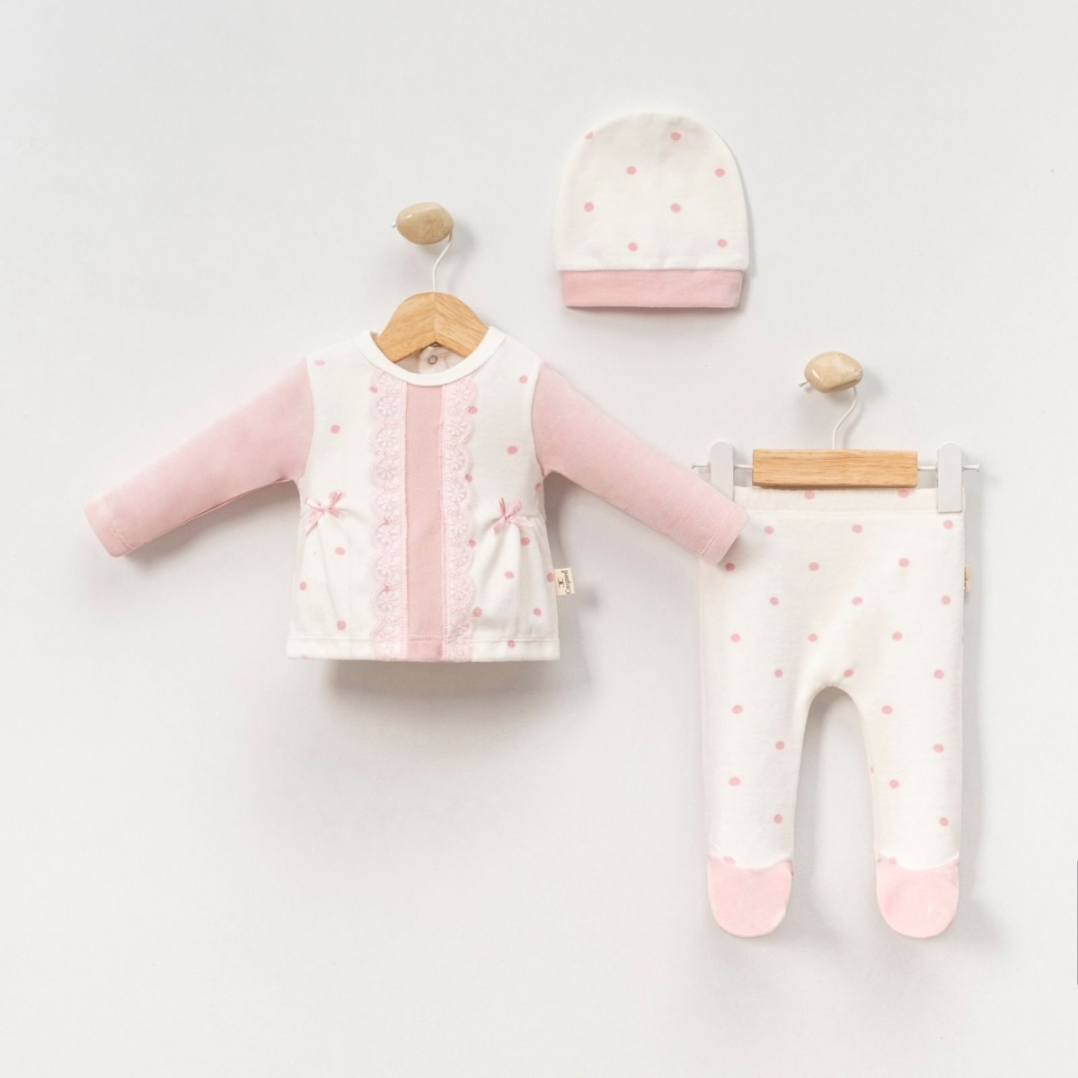 MİNİCAYZEN 4054-KIZ 3/6 AY PUANLI KADIFE 3 LÜ TAKIM YND