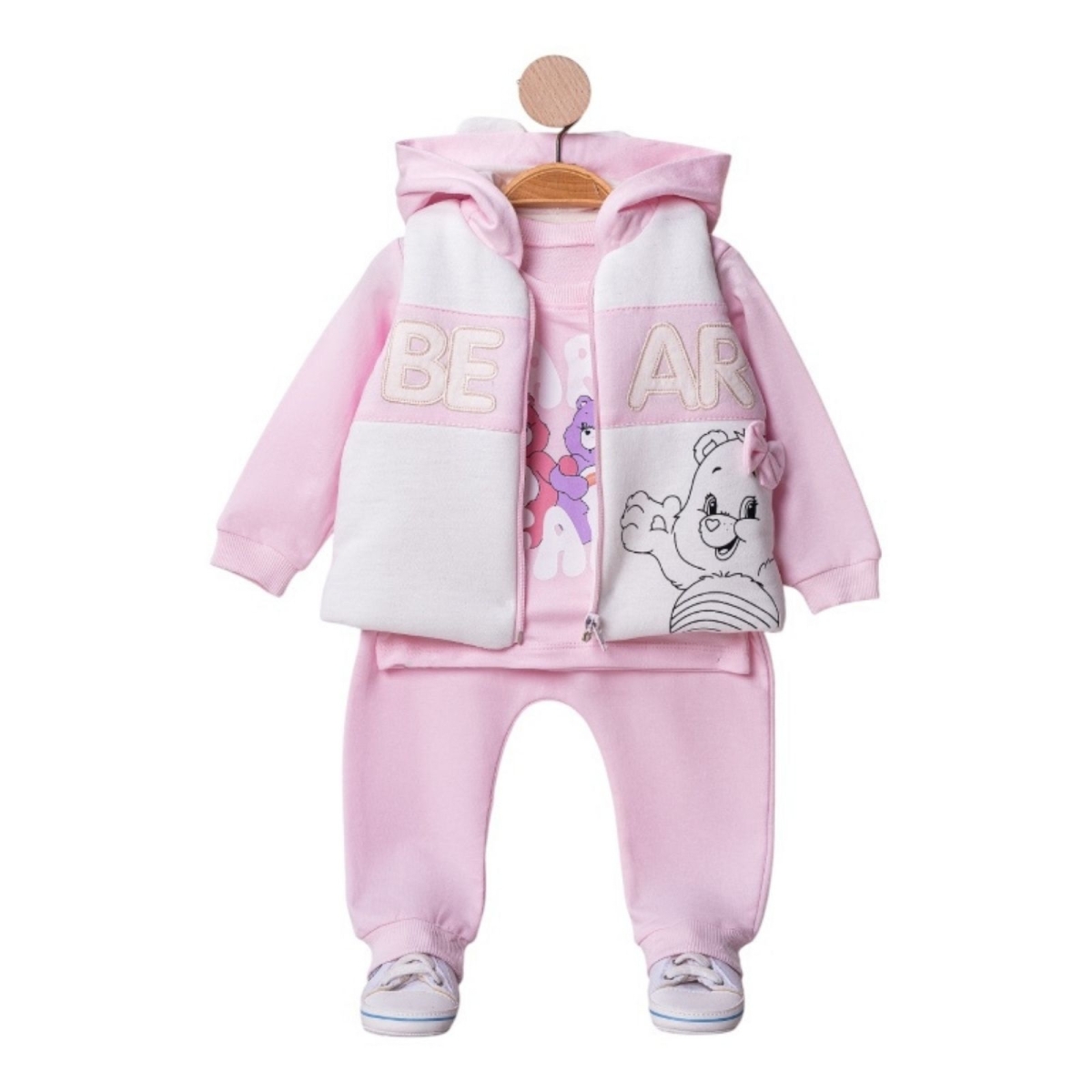 MİNİCE 6343-KIZ 9/24 AY BEAR NAKIŞLI KIZ AYLIK TAKIM