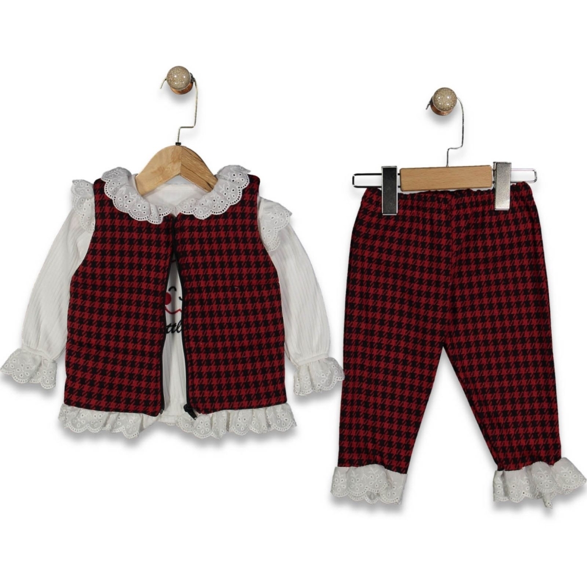 MİRABEL BEBE 5002-KIZ 9/24 AY GÜPÜRLÜ YELEKLİ ŞİŞME 3’LÜ ŞİŞME