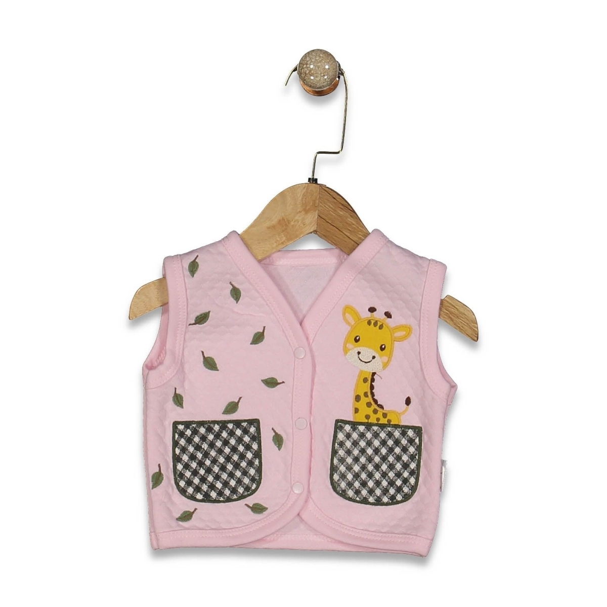 NAYİNOM 0218-UNISEX 3/12 AY ZÜRAFA NAKIŞLI YELEK