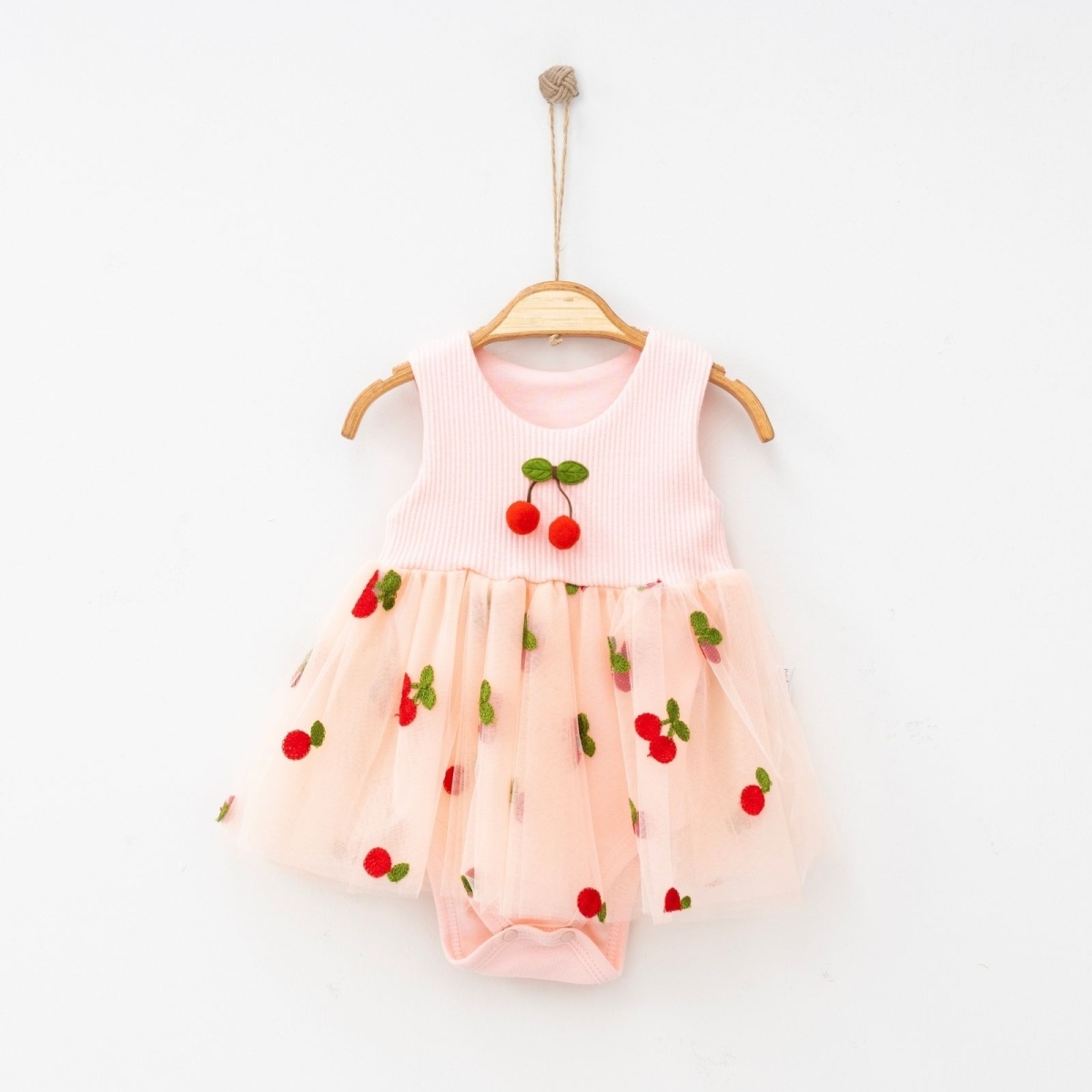 NAYİNOM 0501-KIZ 6/18 AY KİRAZLI TÜLLÜ ELBİSE 