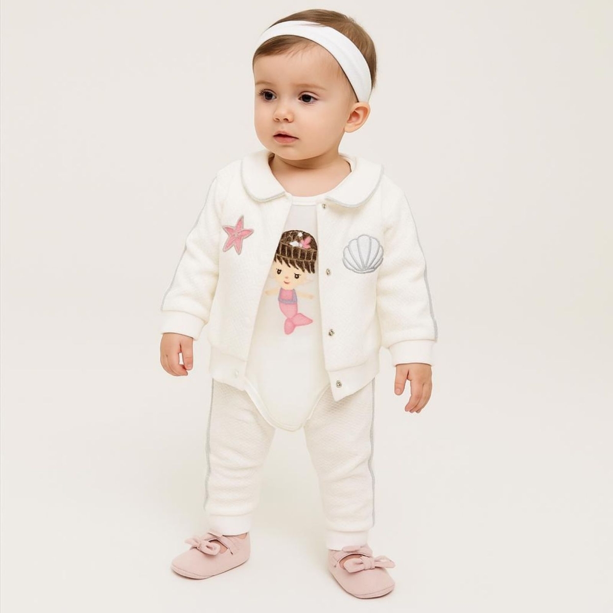 NAYİNOM 1221-KIZ 3/9 AY DENİZ KIZI BADİLİ ÜÇLÜ TAKIM