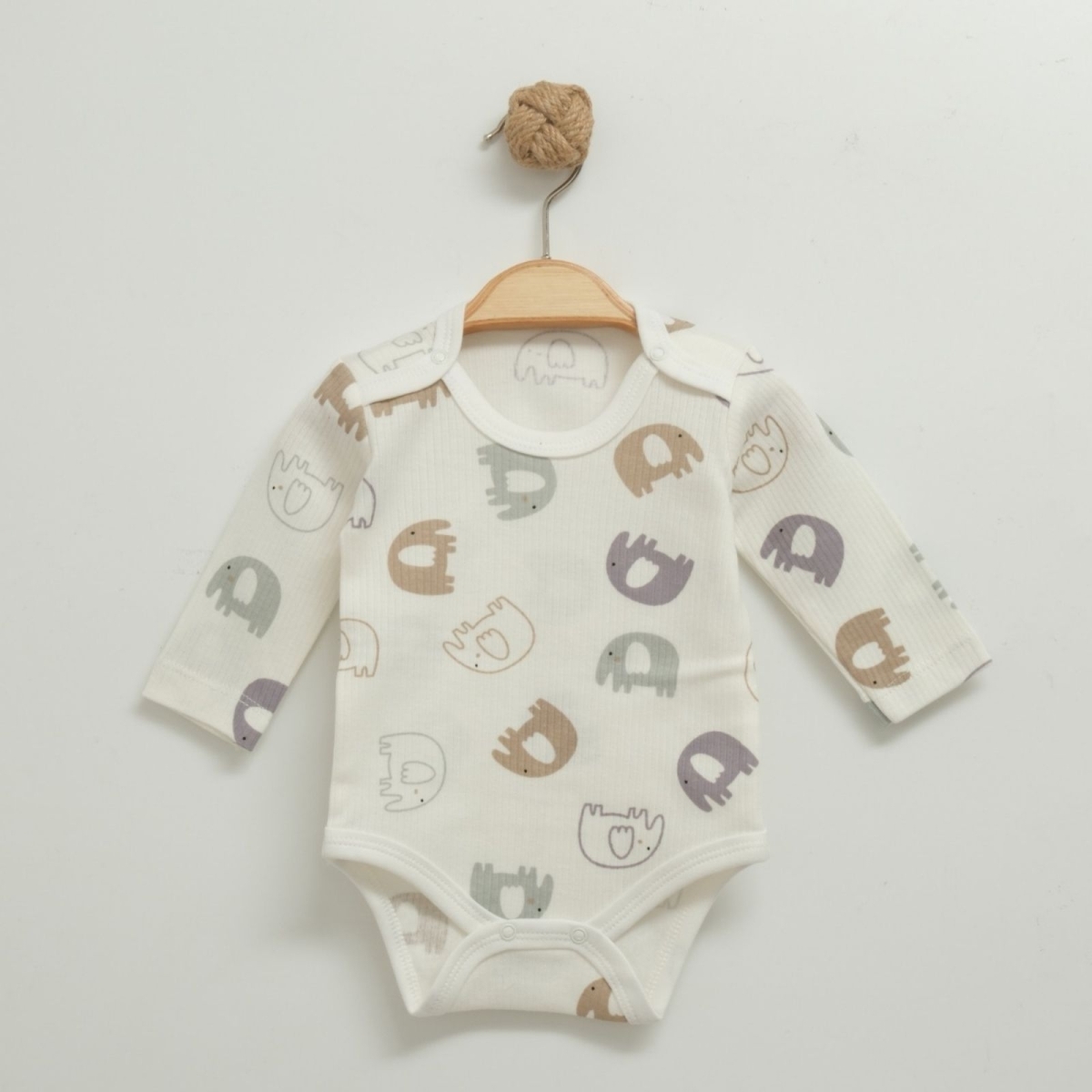 NAYİNOM 2818-UNISEX 3/12 AY FİL KOLLU KÜÇÜK BADİ