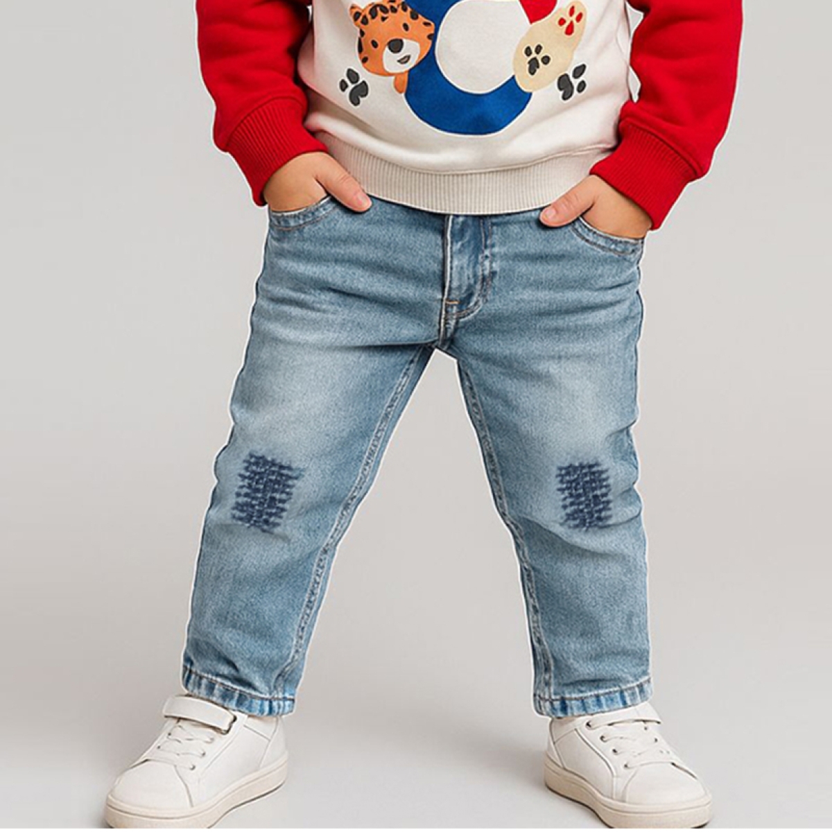 OVERDO ERKEK ÇOCUK 1-4 YAŞ NAKIŞLI KOT PANTOLON