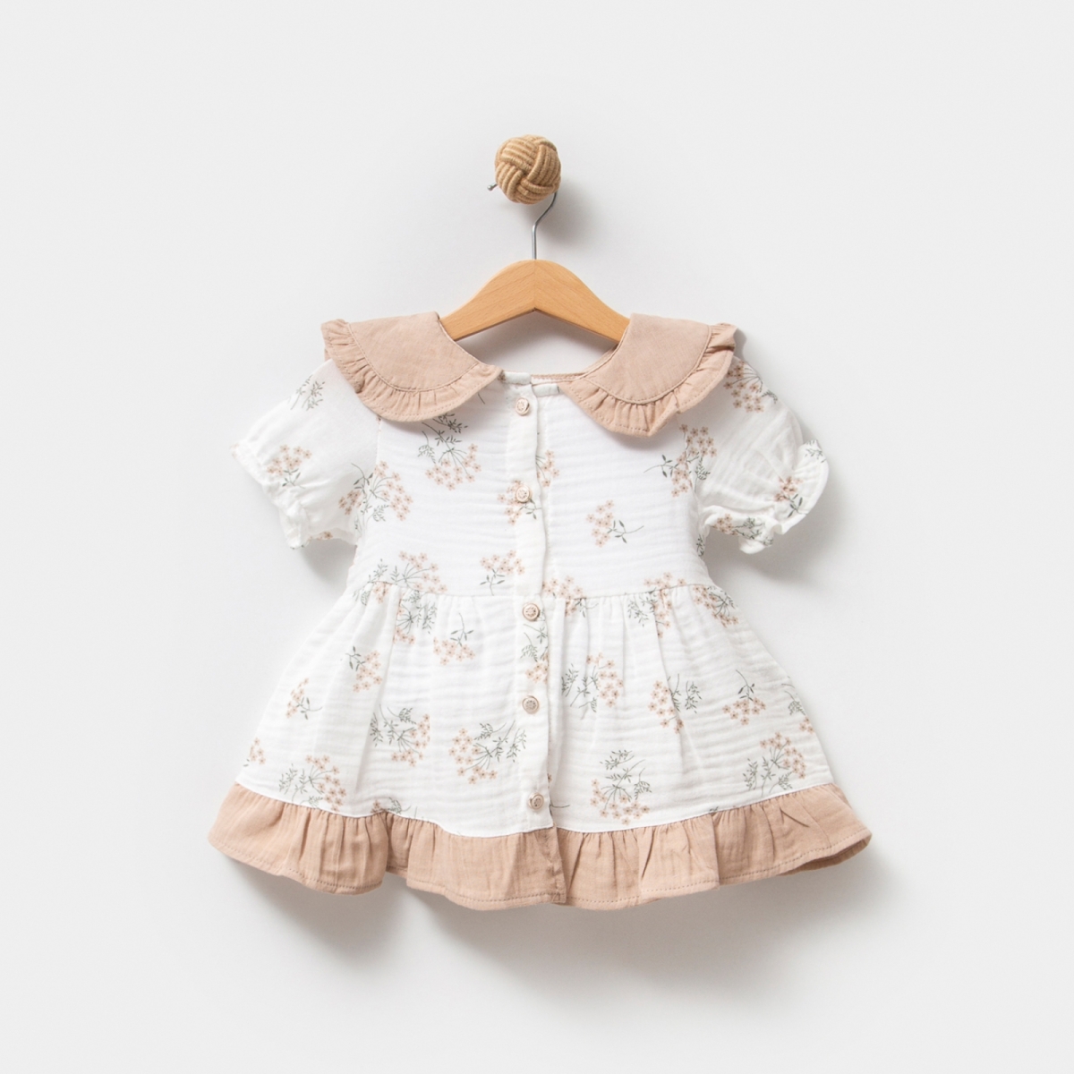 OVERDO KIZ 1-4 YAŞ FIR FIRLI MÜSLİN ELBİSE