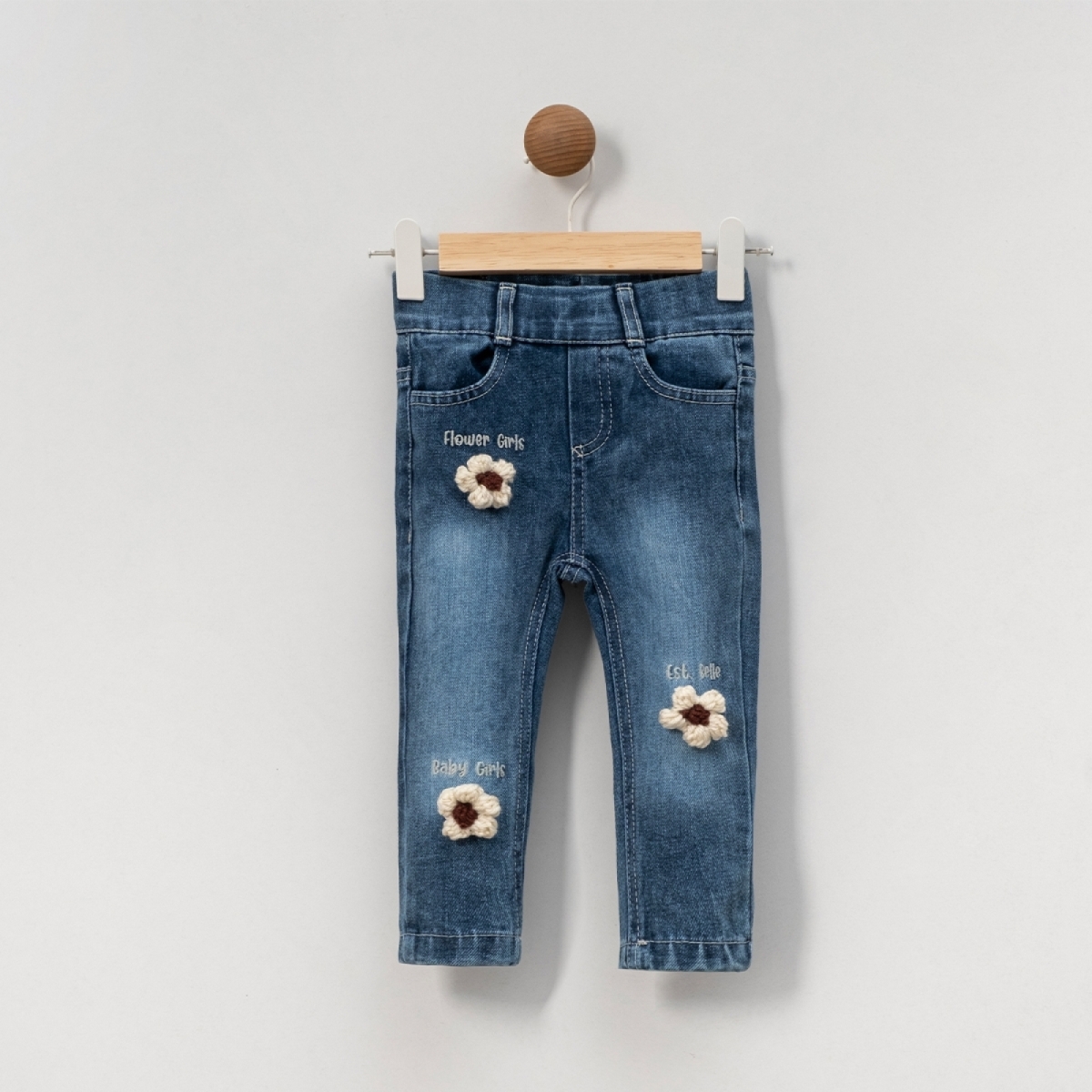 OVERDO KIZ ÇOCUK 1-4 YAŞ FLOWER GİRL KOT PANTOLON