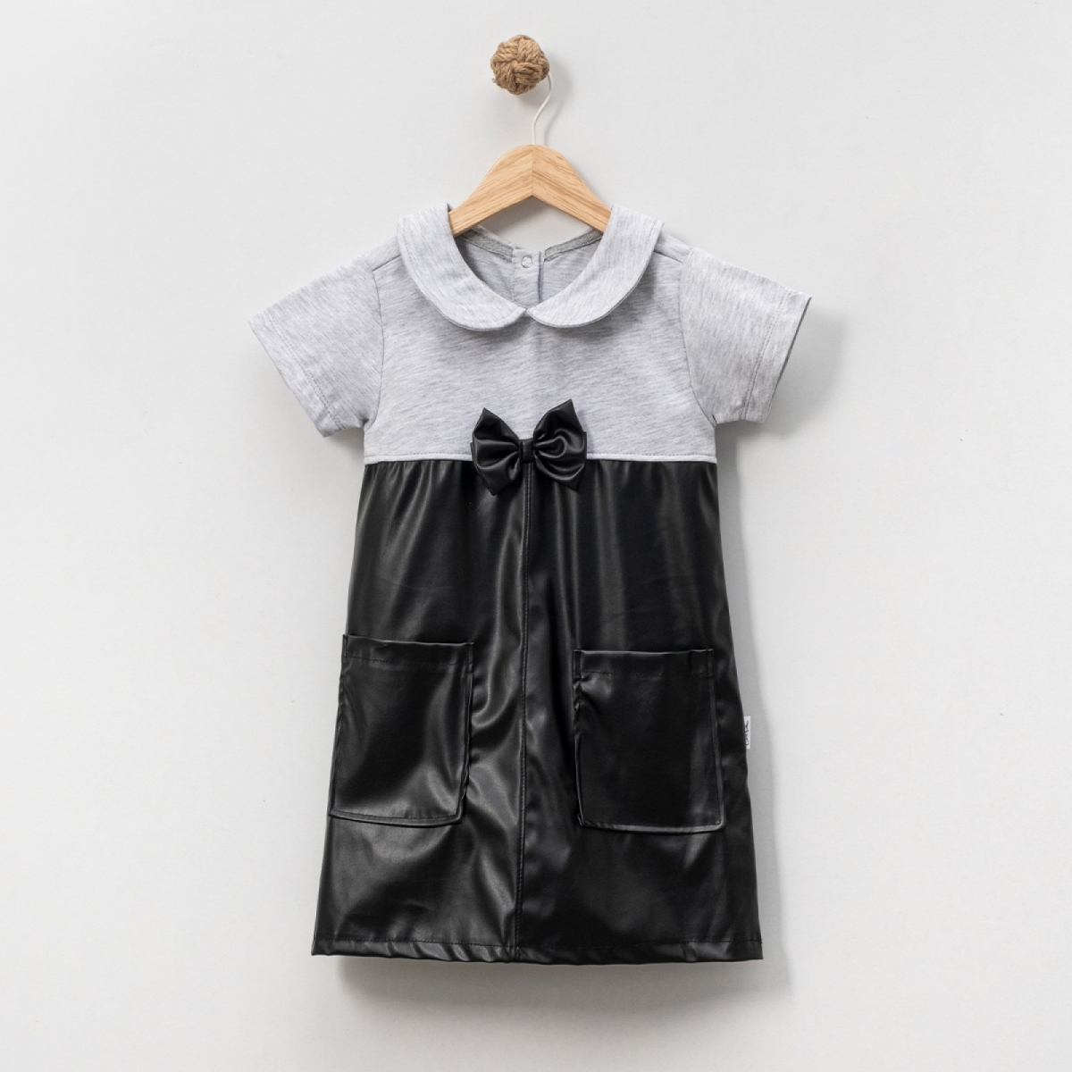 OVERDO KIZ ÇOCUK 5-8 YAŞ SUNİ DERİ ELBİSE