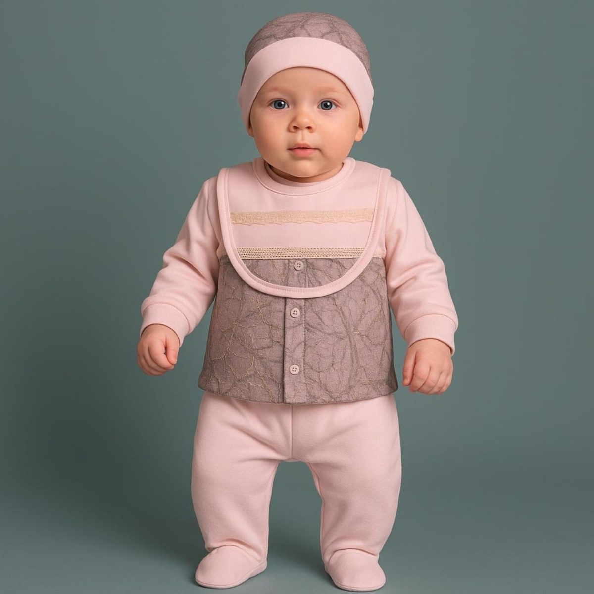 POİNT BABY 10146-KIZ 1/3 AY DANTEL ÇİÇEK DETAYLI 5 Lİ SET