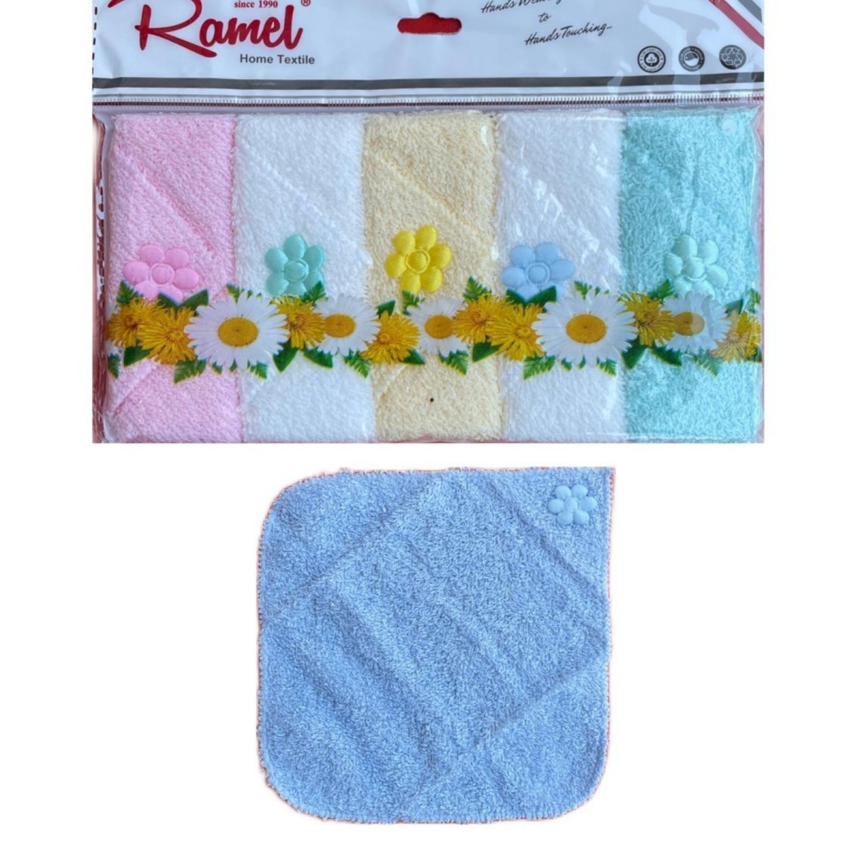 RAMELKİDS 423-UNISEX 1/9 AY 5Lİ BEBE KÜÇÜK MENDİL