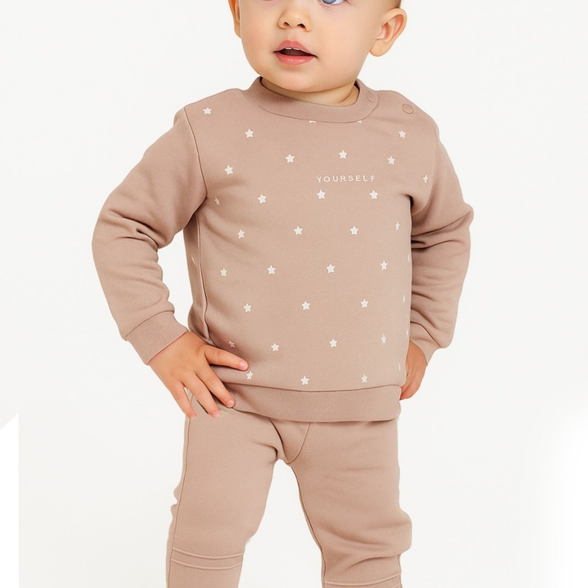 SERDE BABY NESRİN İSMAİL 1017-ERKEK 3/9 AY YILDIZLI BASKILI 2 Lİ TAKIM