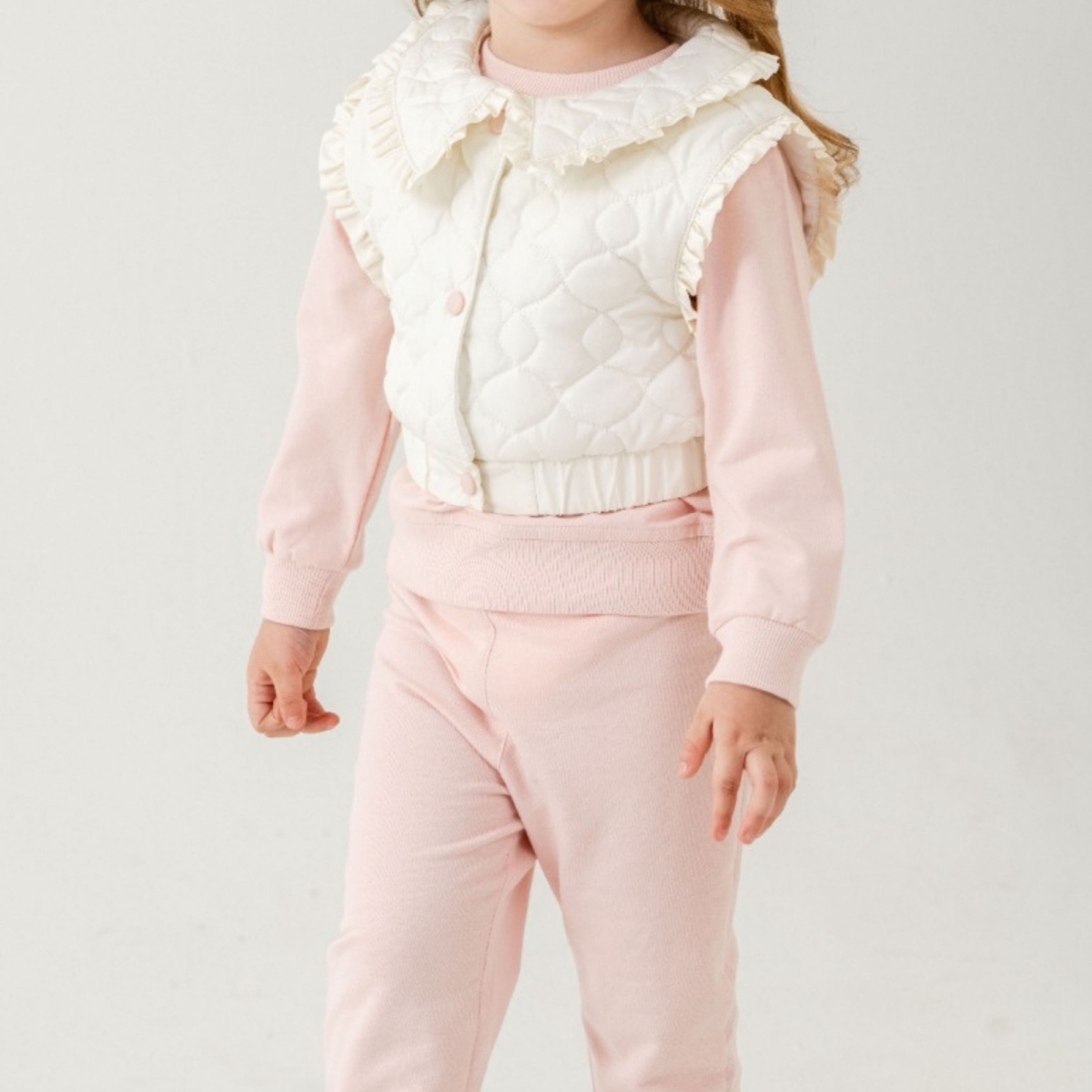 TİTİMİX KİDS 25102-KIZ 9/24 AY ÇİÇEK BASKILI ÜÇLÜ TAKIM