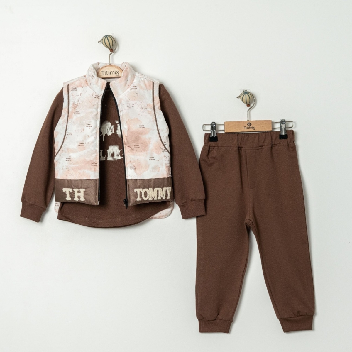 TİTİMİX KİDS 25333-ERKEK 9/24 AY TOMMY NAKIŞLI ÜÇLÜ TAKIM
