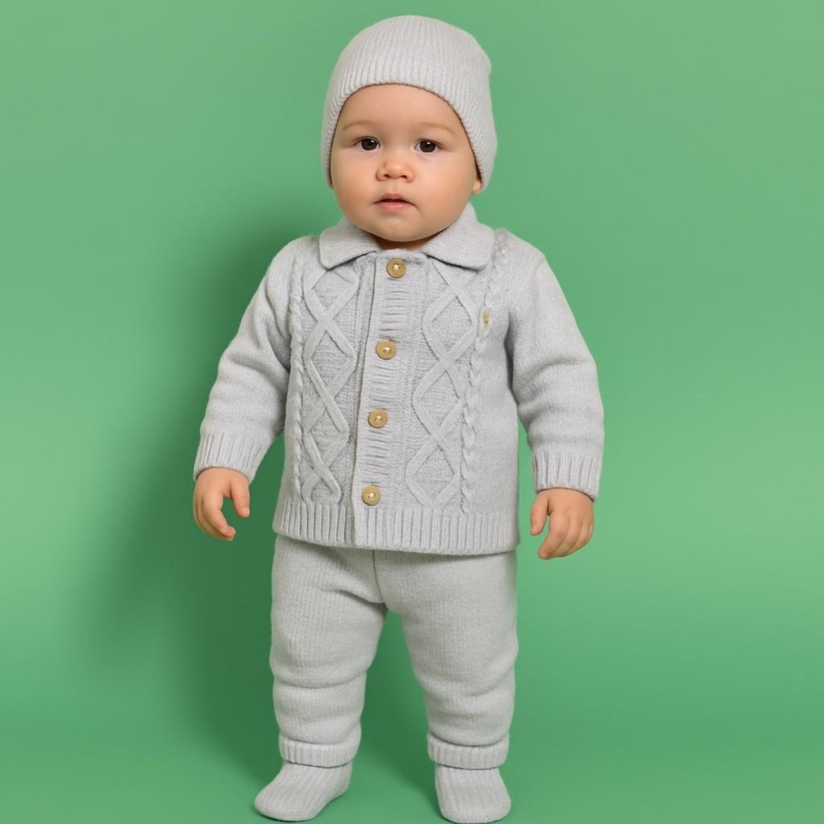 TRİKOMER 05-UNISEX 3/9 AY ORTADAN DUGMELİ TAKİM