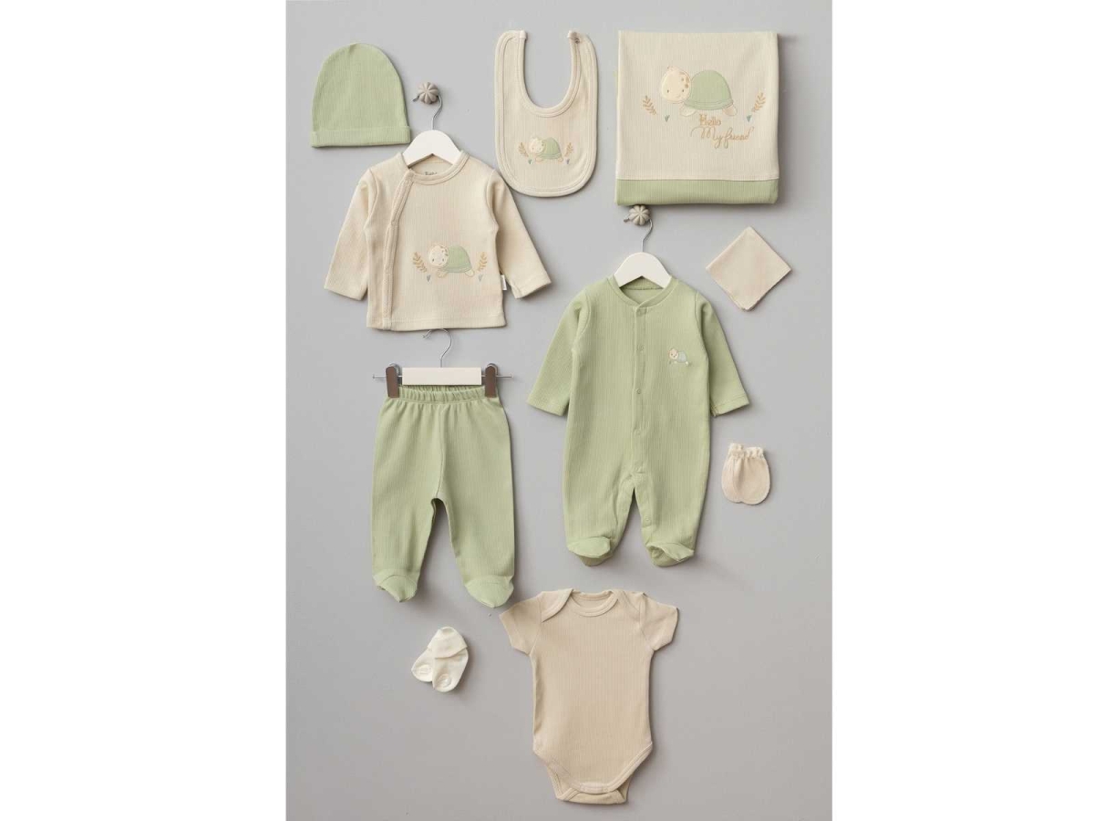 UNISEX 0/3 AY GÜLEN KAPLIMBAĞA 10 PARÇA ZIBIN SETİ