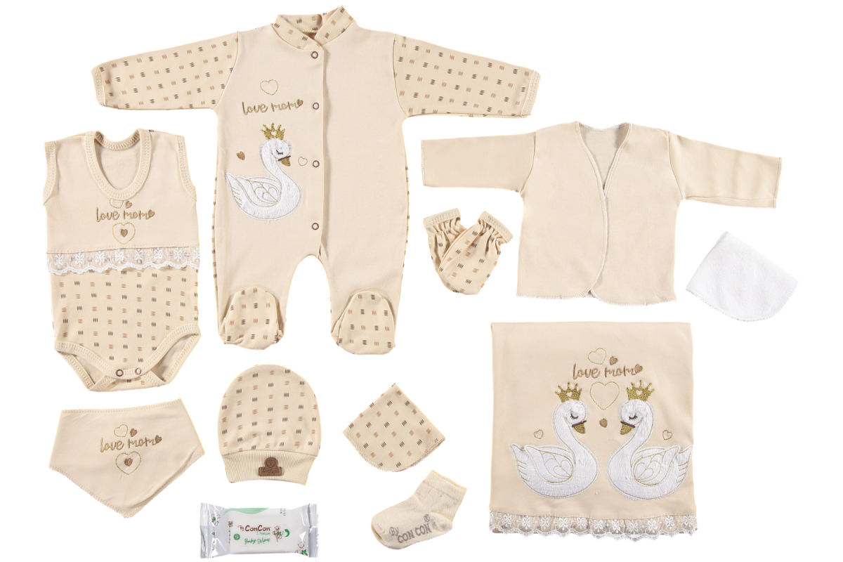 UNISEX 0/3 AY KUĞULU 10’LU ORGANİK LÜX ZIBIN SET