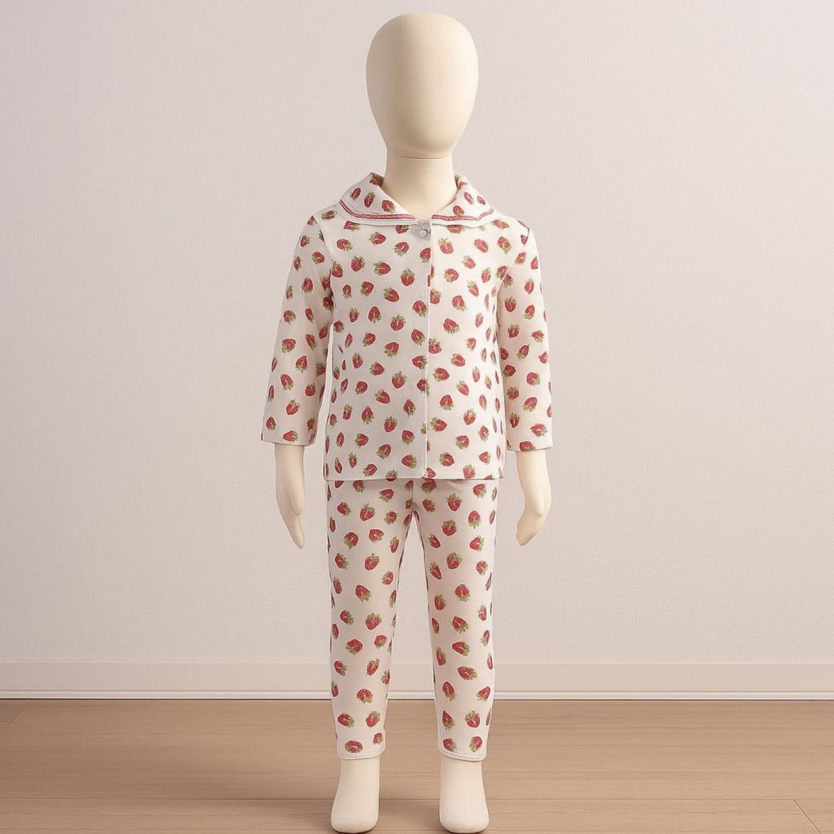 UNISEX 0/3 AY YAKASI BİYELİ RAPORLU ÇİLEKLİ TAKIM