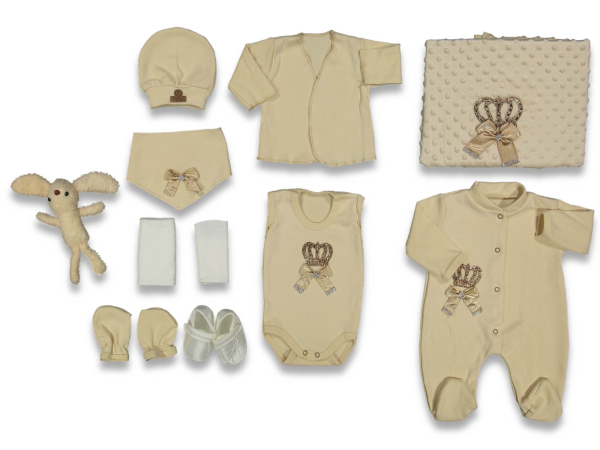 UNISEX 0Ay/3 AY 10’LU ORGANİK LÜX SET TAŞLI ZIBIN