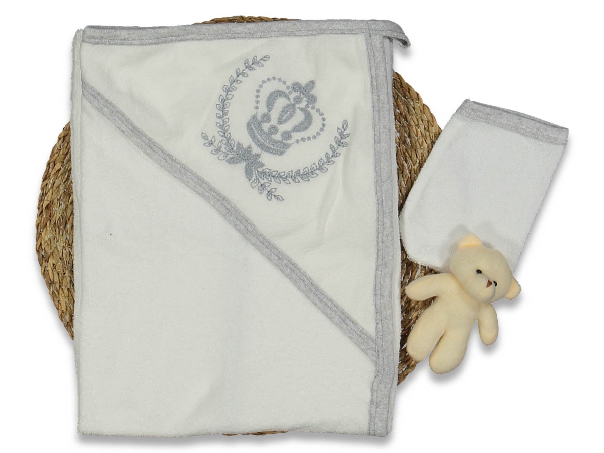 UNISEX 1/12 AY TAÇ NAKIŞLI ÇİFT KAT HAVLU SİLGİ