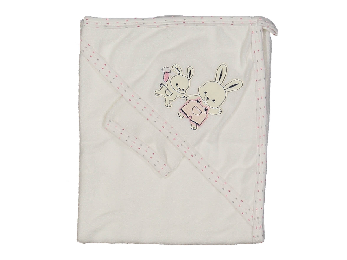 UNISEX 1/12 AY TAVŞAN NAKIŞLI ÇİFT KAT HAVLU SİLGİ