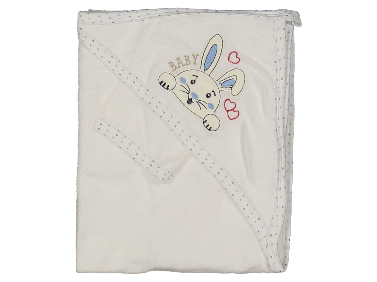 UNISEX 1/12 AY TAVŞAN NAKIŞLI ÇİFT KAT HAVLU SİLGİ