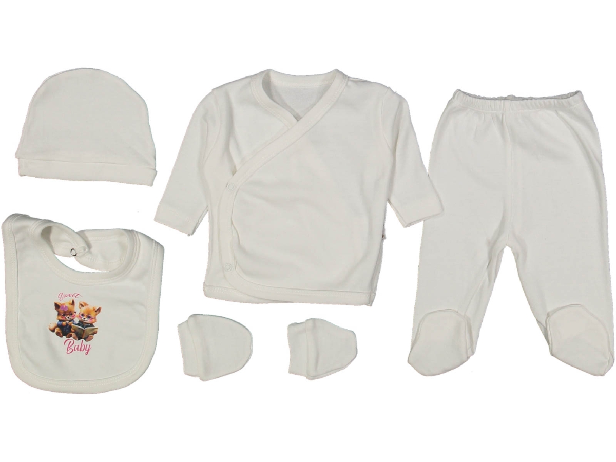 UNISEX 1/2 AY TİLKİ BASKILI 5 Lİ ZIBIN SETİ